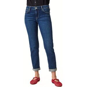 Women’s Slim Fit Boyfriend Jeans Stretch Denim Mid Rise Straight Leg Casual